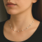 Colier fin cu perle naturale mici, Cadoul perfect pentru ea, Floating Pearls, Argint 925, 35+9 cm, argintiu/auriu, 3,20 gr
