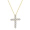 Lănțișor Cruce din Argint 925 cu Pietre Strălucitoare, Auriu/Argintiu, Model CROSS, 40+6cm, 2,84 gr