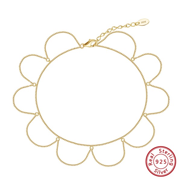 Bratara de picior din argint, reglabila, argint 925/argint 925 placat cu aur, salba argint, lanturi argint suflate cu aur, glezna femei, bijuterii vacanta, 2,99 gr