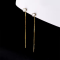 Cercei argint cu lant lung , zirconiu alb, dama, argint 925/ argint 925 placat cu aur, argintiu/auriu, 0,7 gr