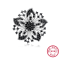 Brosa argint cu pietre negre, martisor de argint, cadou martie mama, martisor educatoare, invatatoare, dama, argint 925 rodiat, argintiu, 7,22 gr