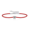 Bratara argint cu moissanit, bratara prieteniei, martisor argint, argint 925 rodiat, snur rosu, argintiu, 1,30 gr