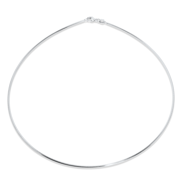 Lănțișor Flexibil Tip Colan din Argint Rodiat sau Argint Placat cu Aur Galben – Colier Minimalist Elegant pentru Femei, 40 cm, 2,76 gr