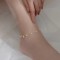 Bratara picior argint si perle naturale 3 mm, glezna, argint 925/argint 925 placat cu aur, lant si perla de cultura, reglabila, 4,40 gr