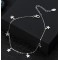 Bratara de picior din argint pentru femei, model finut si stralucitor pentru glezna, stelute, argint 925 rodiat/argint 925 placat cu aur, star, 21 + 5 cm, argintiu/auriu, 1,63 gr